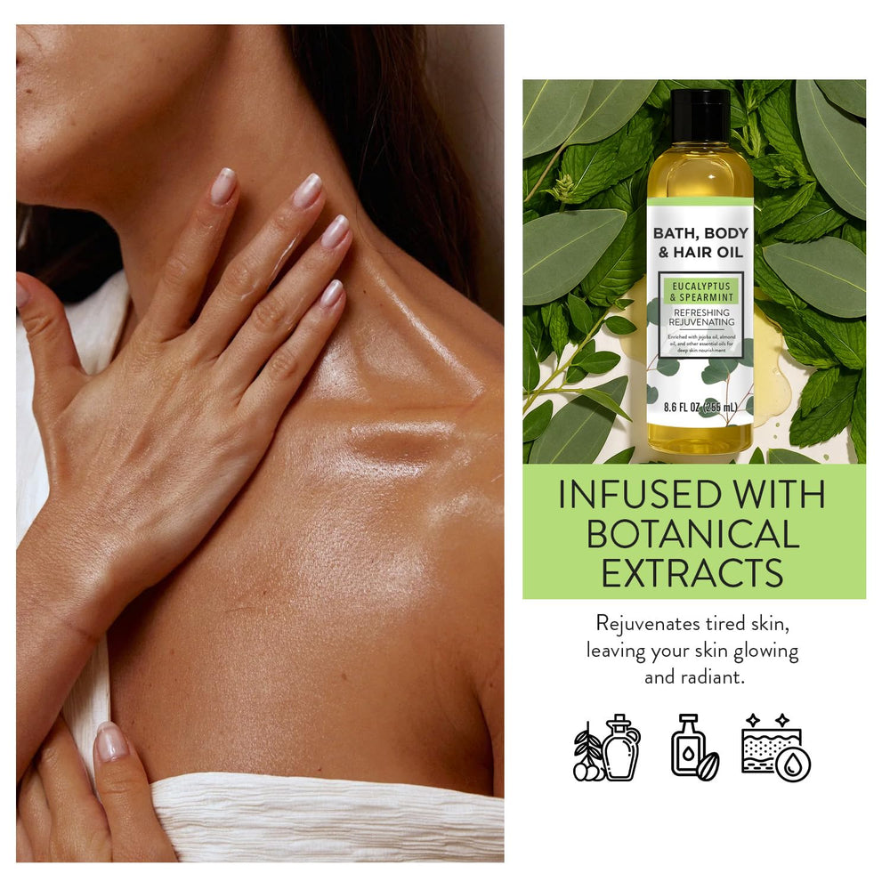 Autumn Shower oil being added to bathwater for moisturized skin and relaxing soak benefit