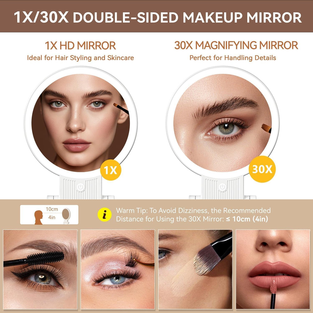 Auxmir BM-2403 30X close-up reflecting eyebrow detail for precise grooming