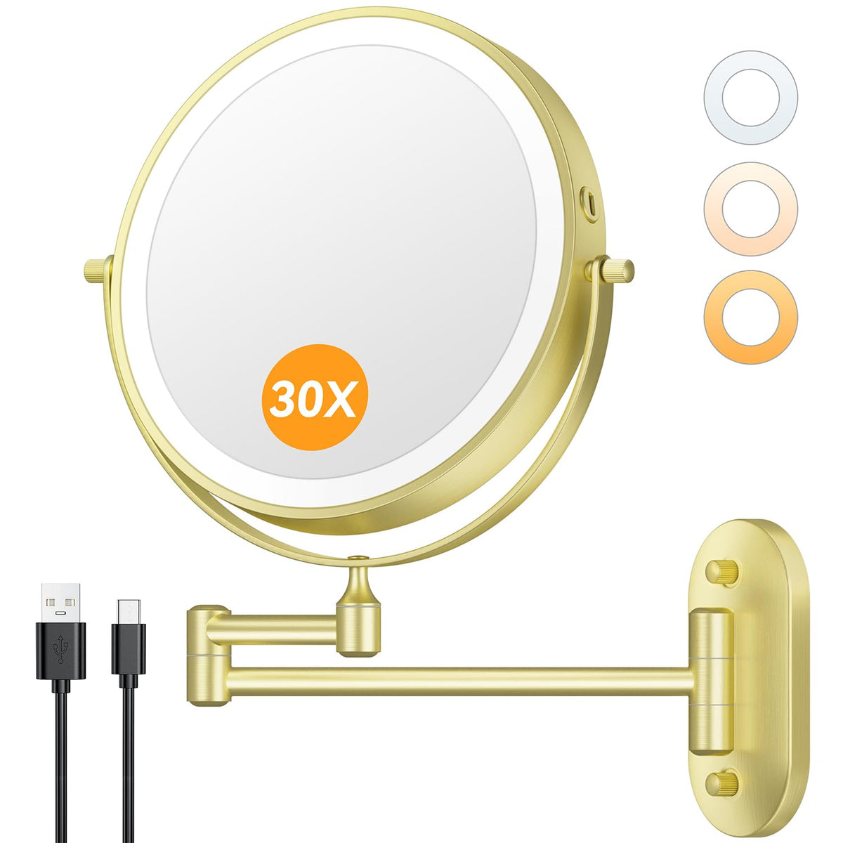Auxmir front view mounted mirror showing clean reflection and space saving benefit