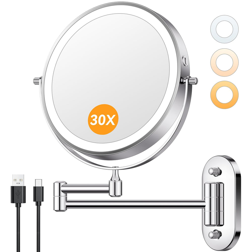 Auxmir front view wall-mounted mirror showing compact design and space saving