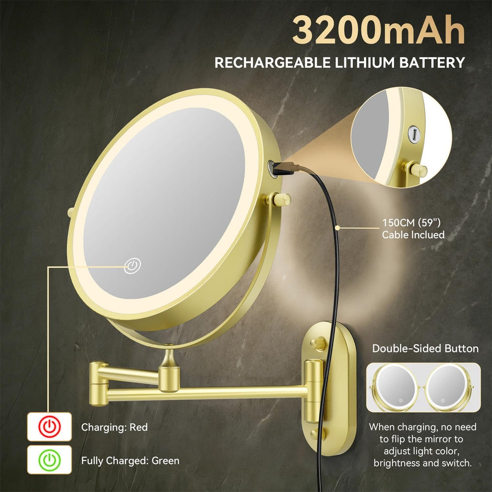 Auxmir LED lights demonstrating three color temperatures for accurate makeup