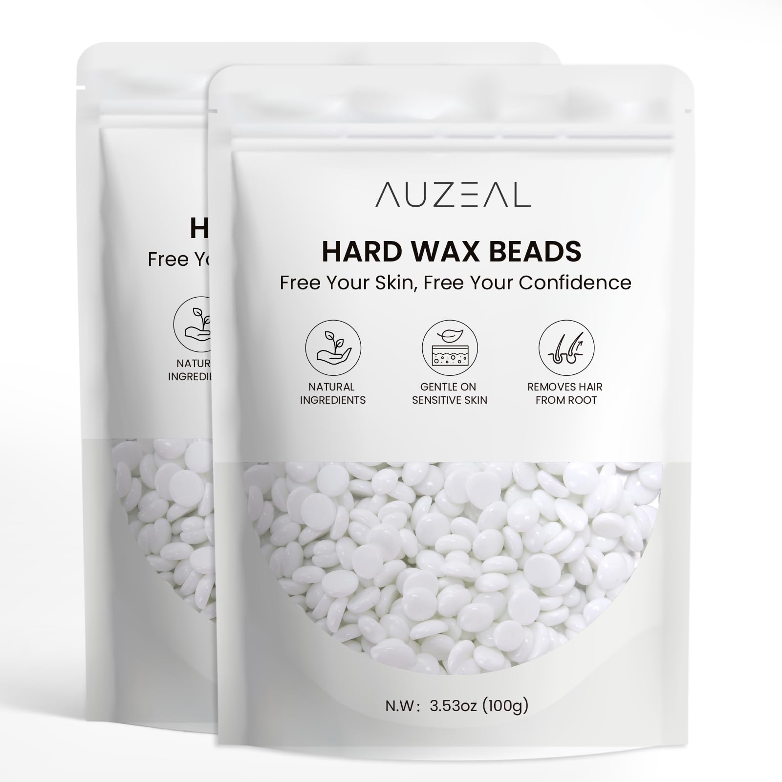 AUZEAL front packaging showing 200g bead jar and benefits