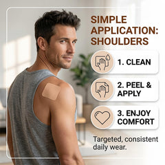 Avalaine NerVana+ patch worn overnight showing comfortable, secure nighttime fit