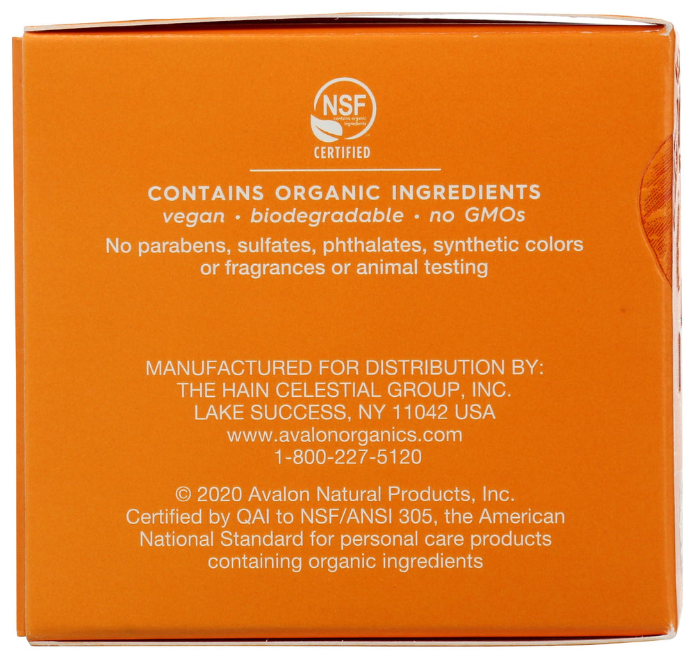 Avalon Organics cream on hand illustrating easy absorption and nourishment