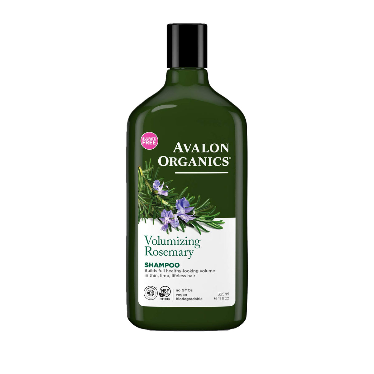 Avalon Organics front bottle view showing label and volumizing benefit