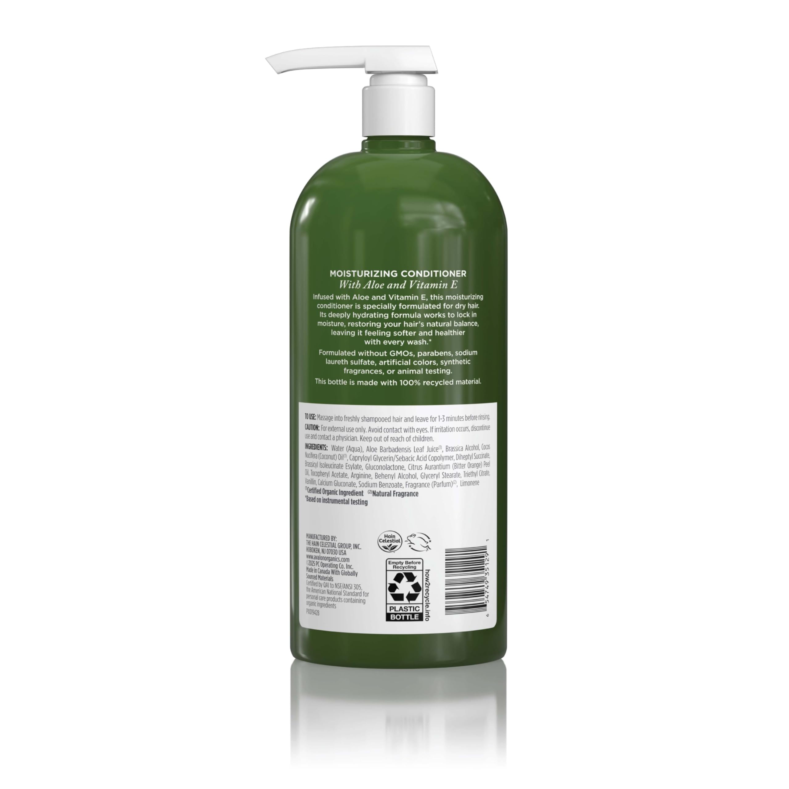 Avalon Organics pump cap detail for easy dispensing and convenient use