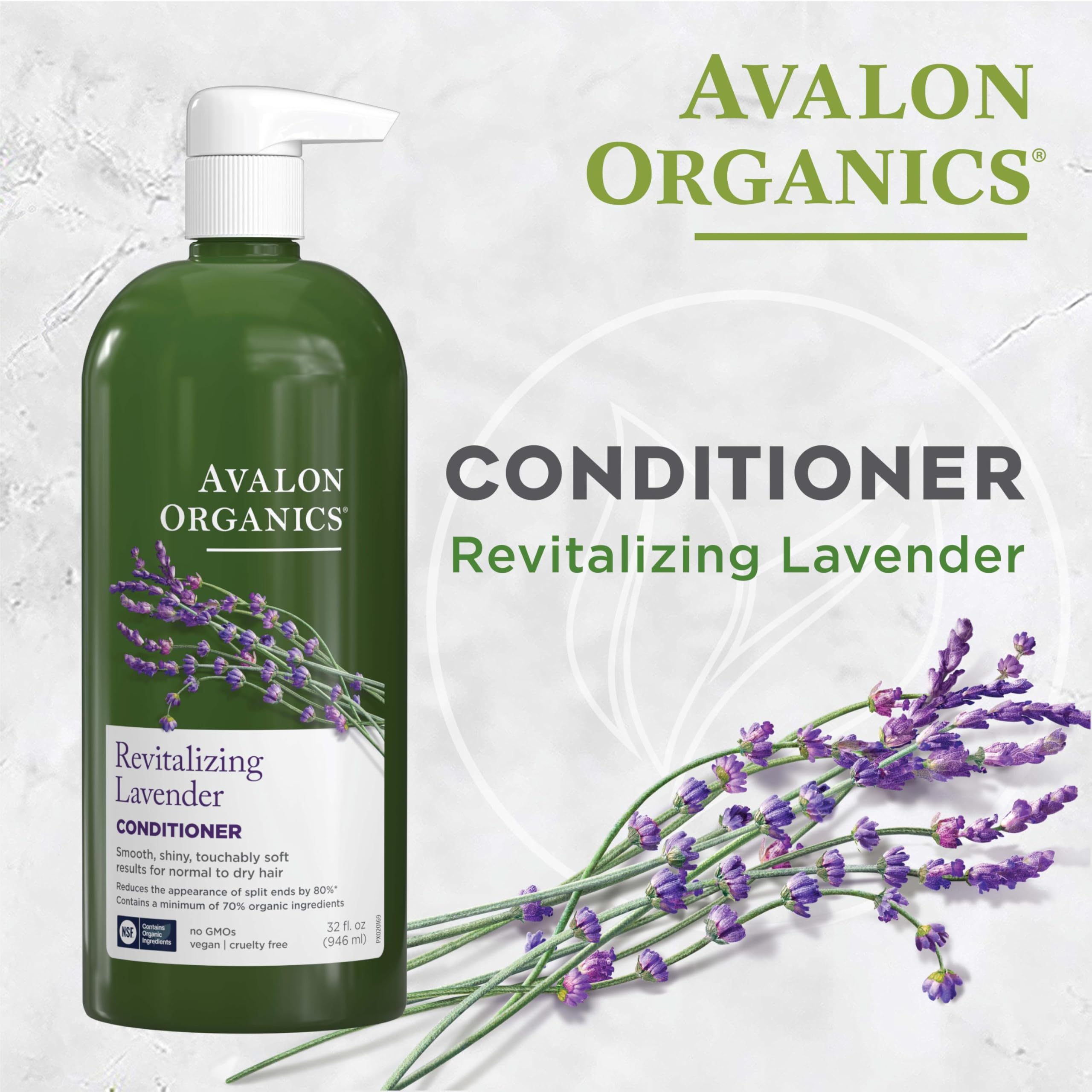 Avalon Organics recycled-plastic bottle marking eco-friendly packaging benefit