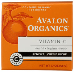 Avalon Organics front jar showing label and vitamin C benefits