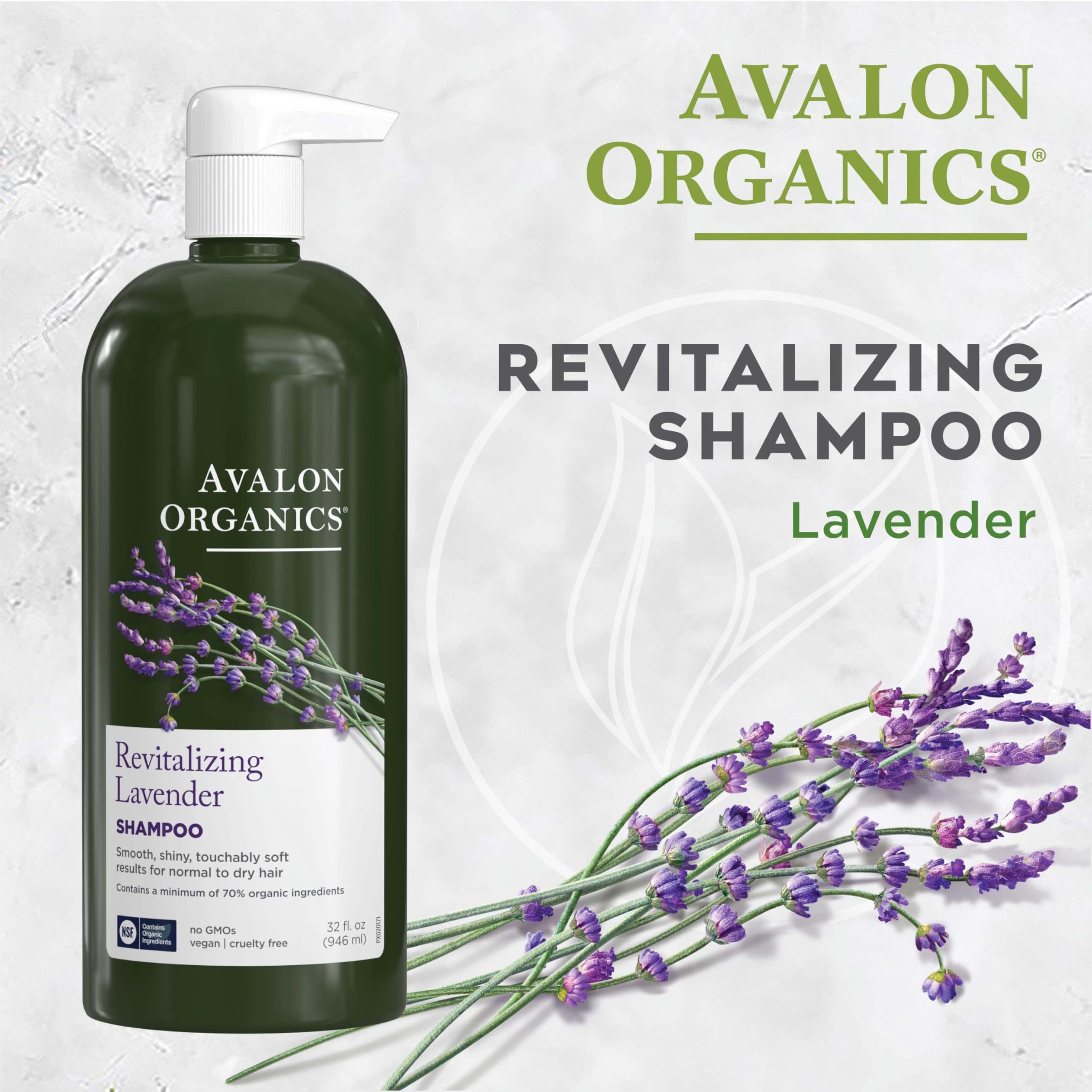 Avalon Organics bottle being used in shower to show easy application and rinse benefit