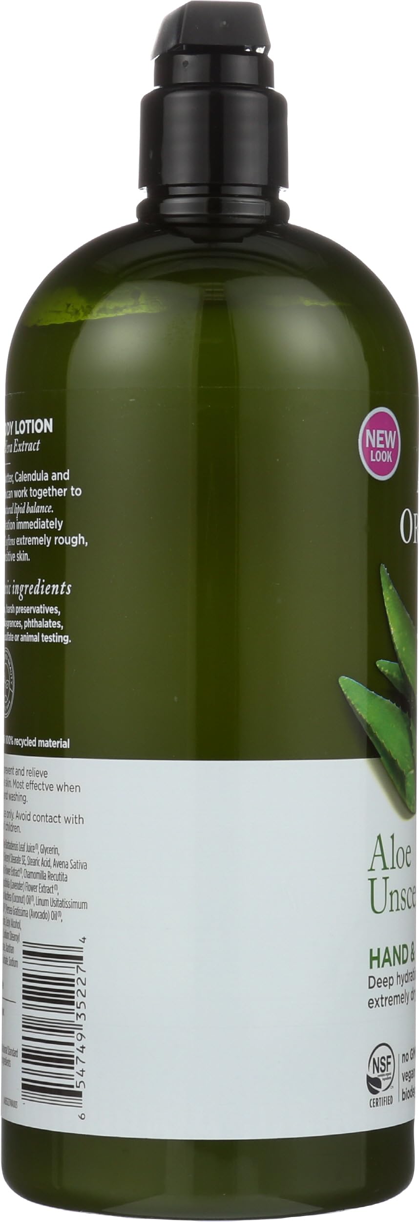 Avalon Organics bottle next to a hand showing true 32 oz scale