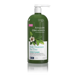 Avalon Organics front bottle view showing size and calming tea tree benefit