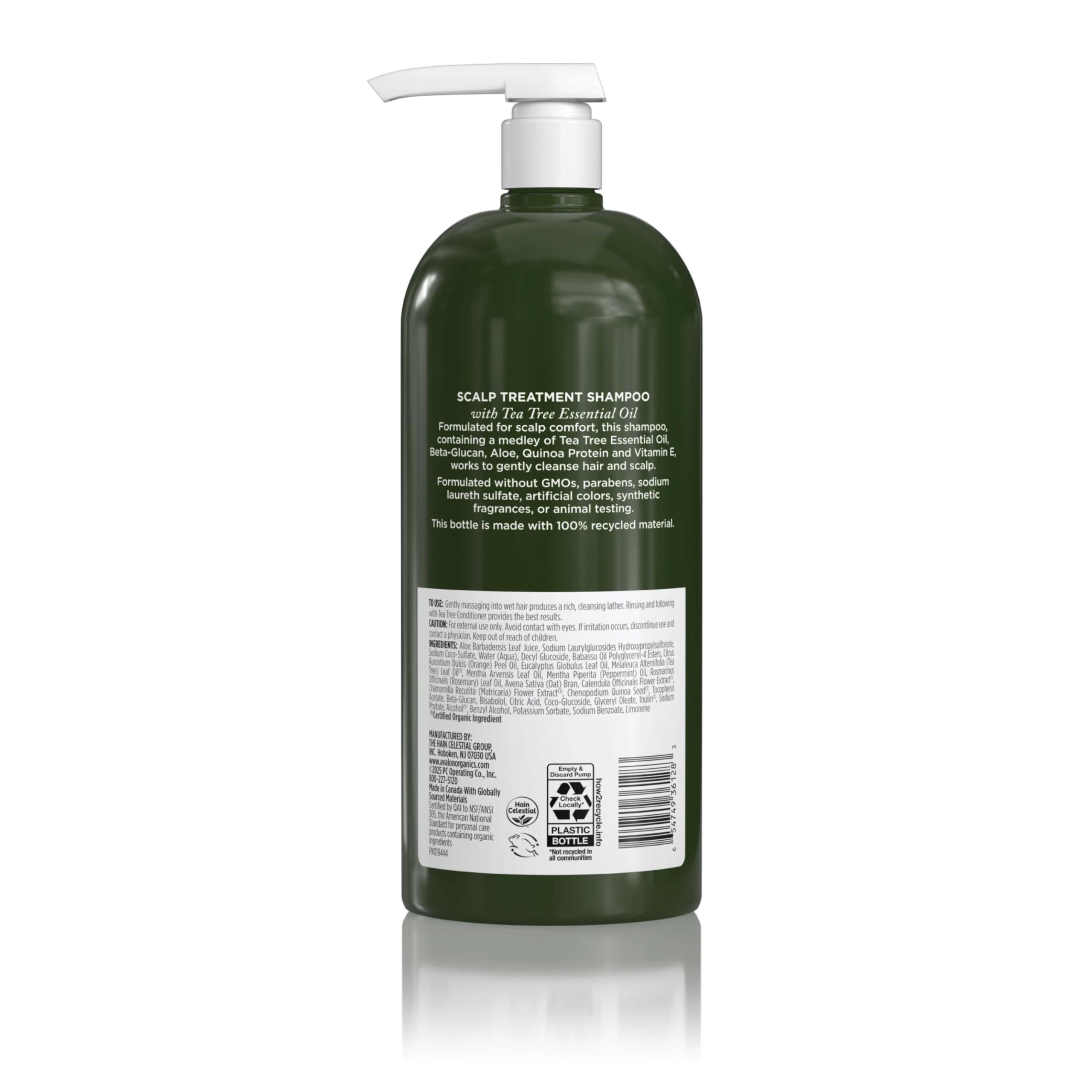 Avalon Organics label closeup highlighting ingredients and certifications
