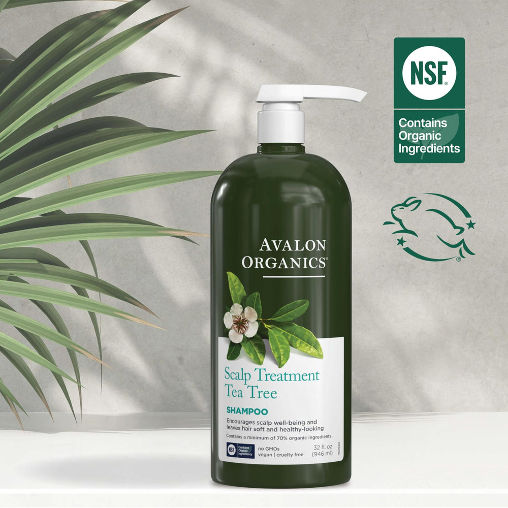 Avalon Organics recycled bottle emblem detail emphasizing eco benefit