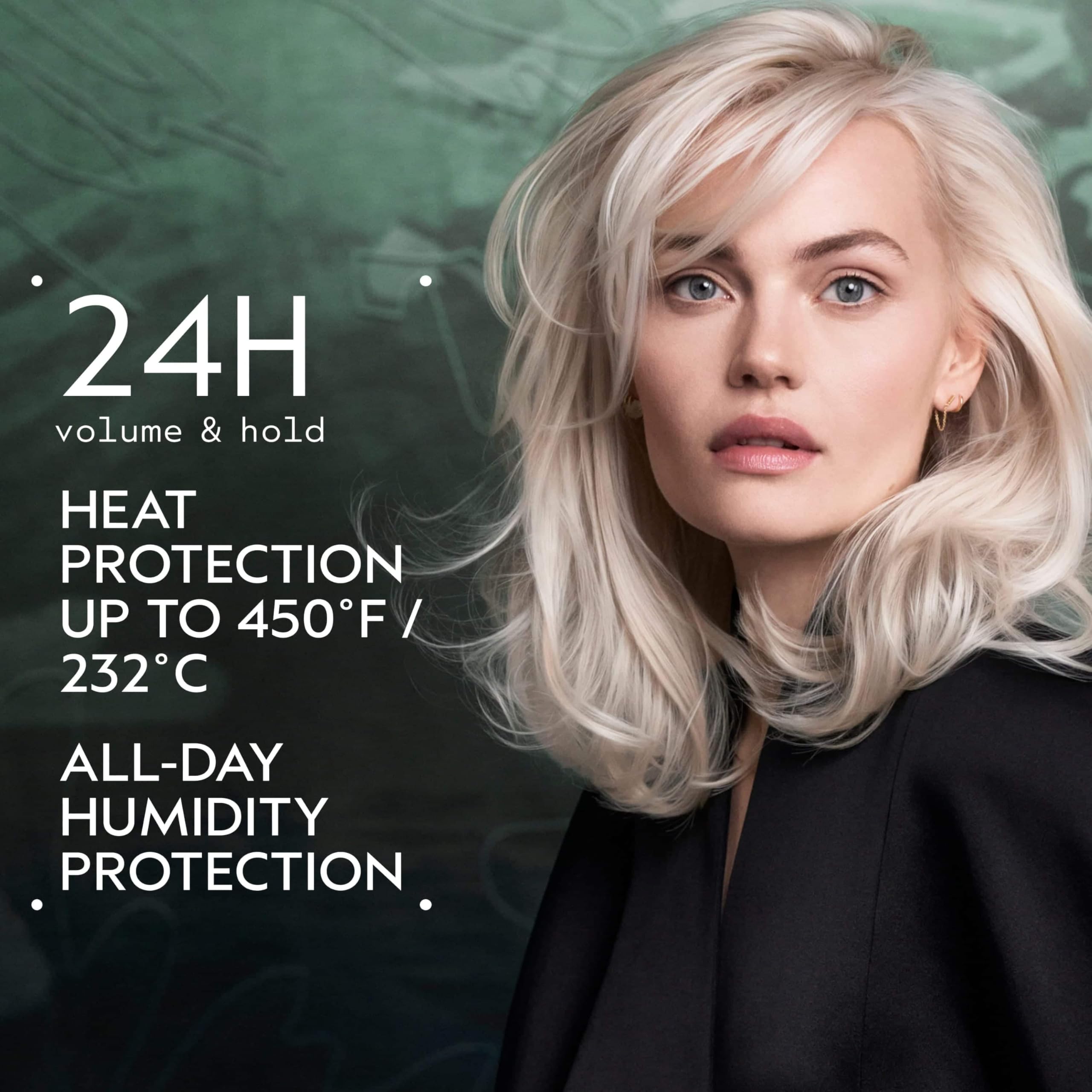 Aveda abundant blowout spray in hand demonstrating easy application benefit