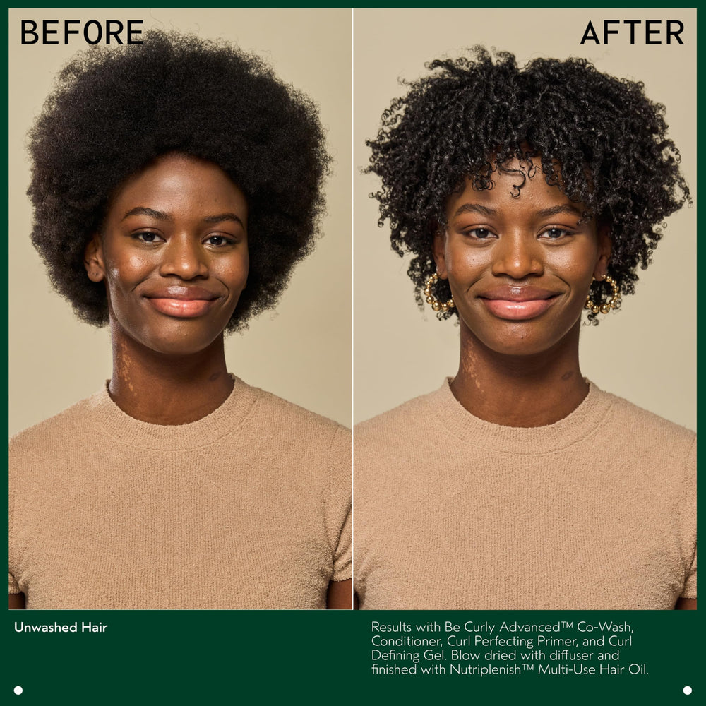AVEDA wet curls after rinse showing defined, hydrated curls benefit