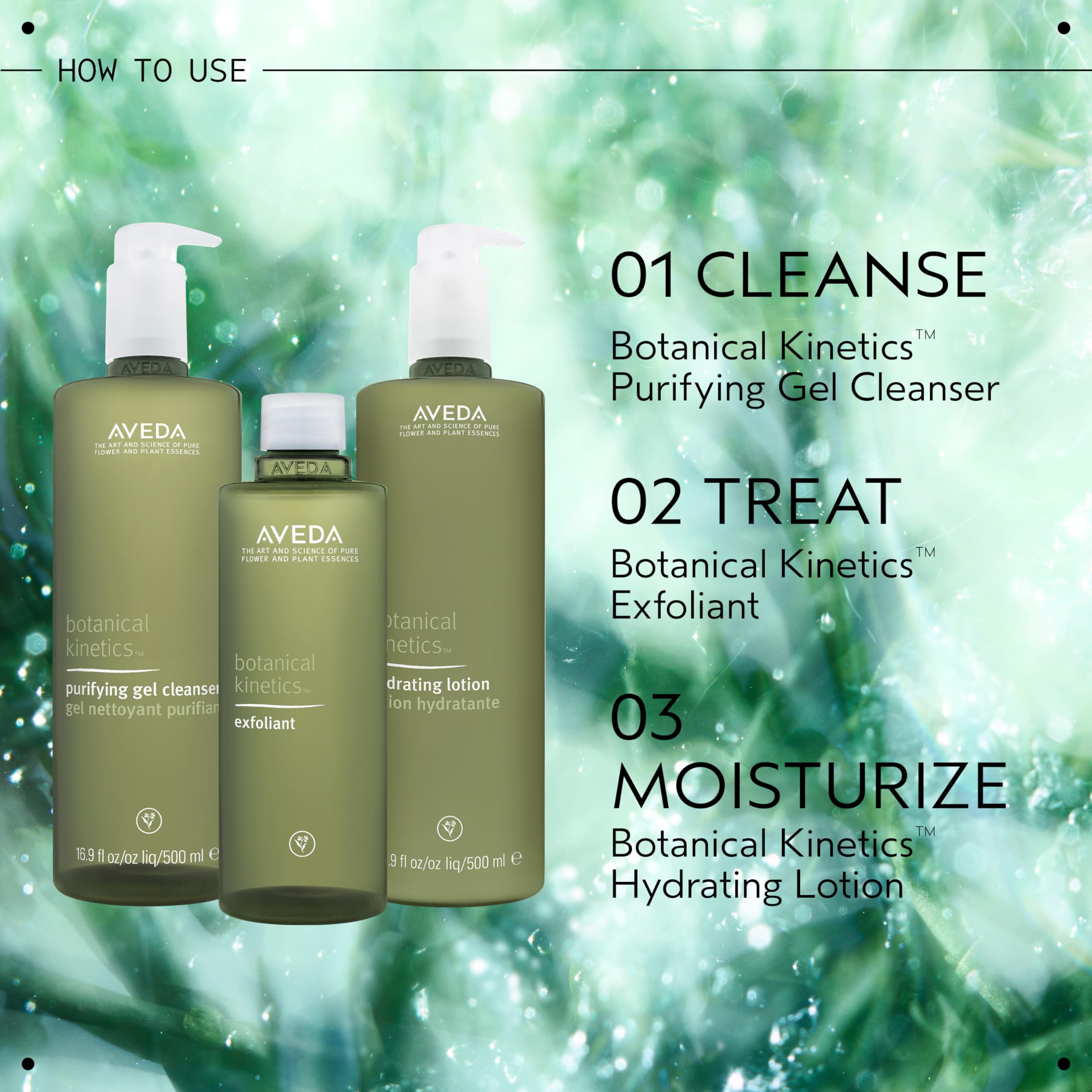 AVEDA bottle on bathroom counter suggesting daily routine convenience benefit