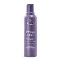 AVEDA front bottle view showing clean design and purple shampoo benefits