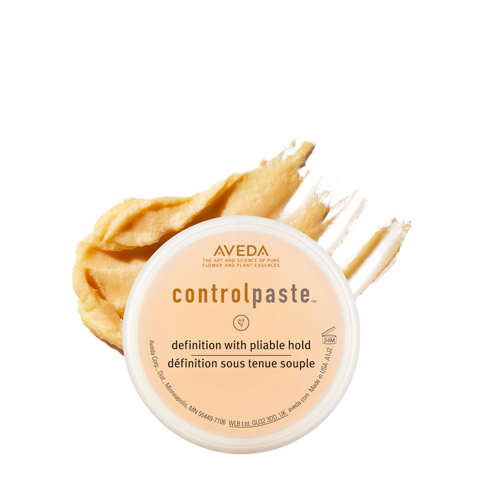 AVEDA jar front view showing label and matte pomade for clear product ID and benefit