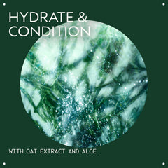 AVEDA close-up of oat extract and aloe ingredients highlighting soothing botanical benefit