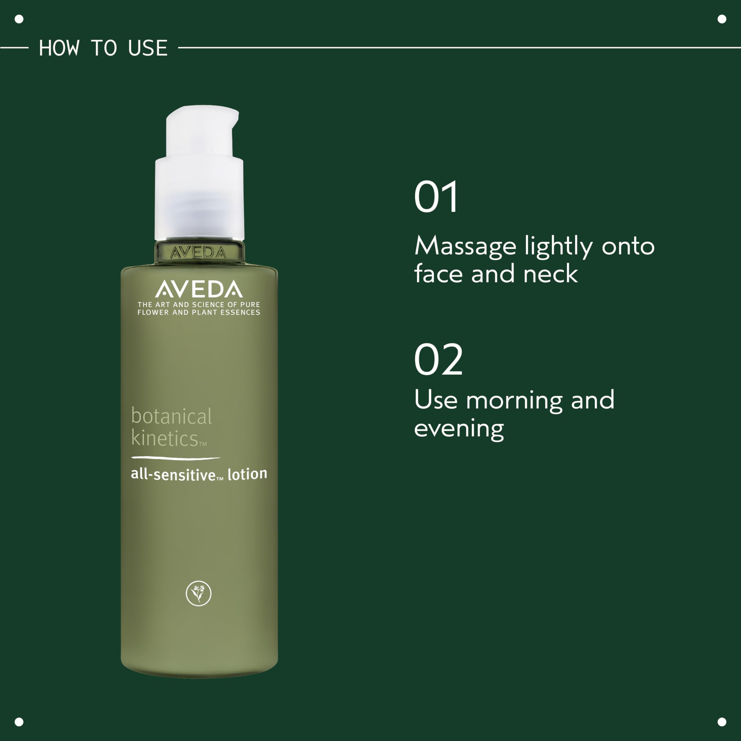 AVEDA lotion placed on bathroom shelf in a calm setting suggesting gentle daily routine benefit