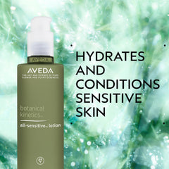 AVEDA lotion being dispensed to show lightweight texture and quick-absorbing benefit