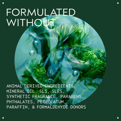 AVEDA close label reading ingredients and certifications to highlight clean formulation