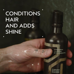 Aveda Men Pure-Formance cap and pump detail highlighting convenient dispensing