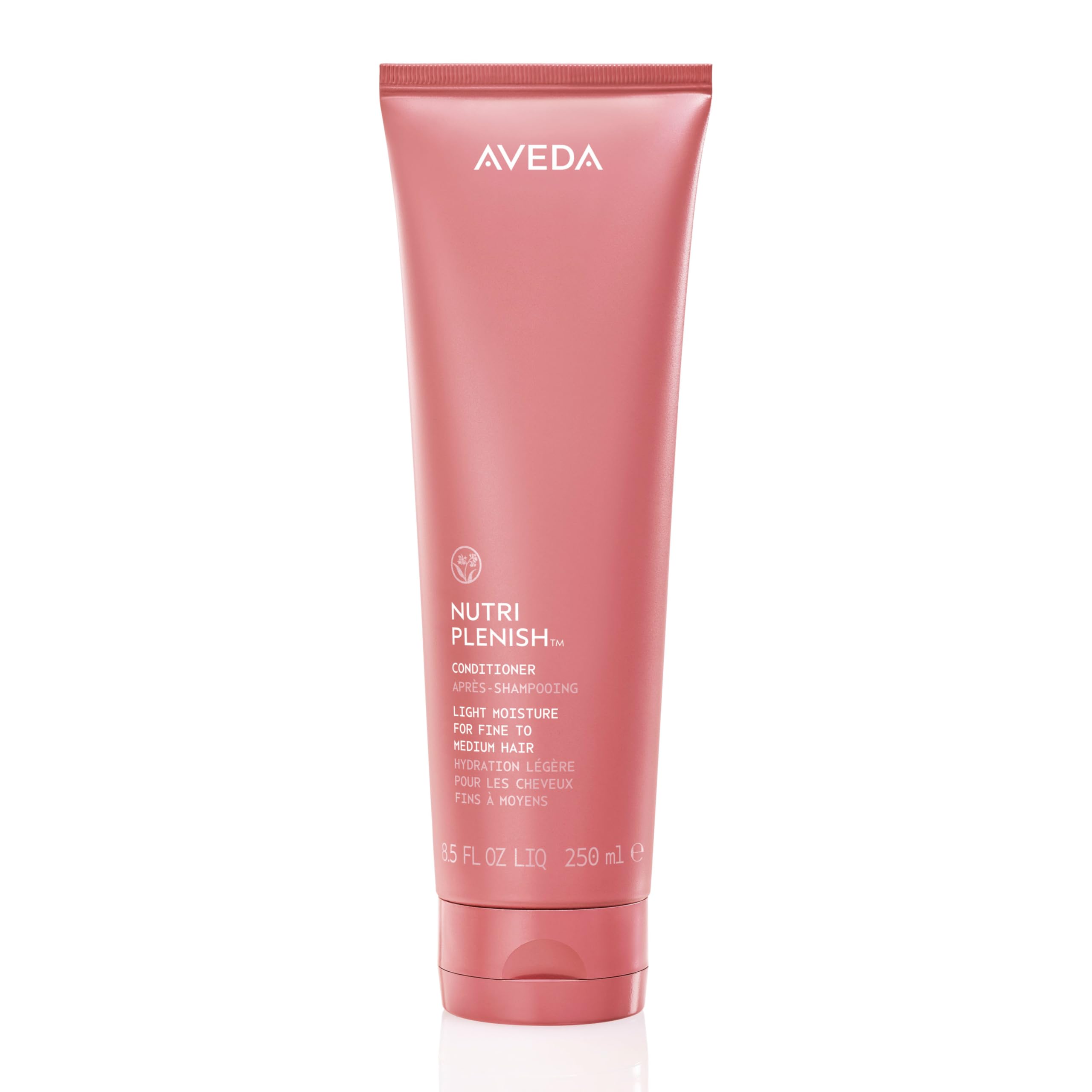 AVEDA front bottle shot showing label and lightweight conditioner benefit