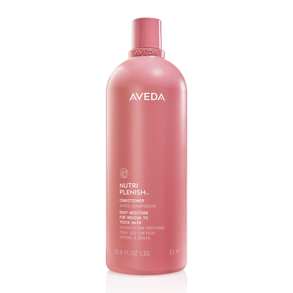 AVEDA front packaging showing deep moisture conditioner and size benefit