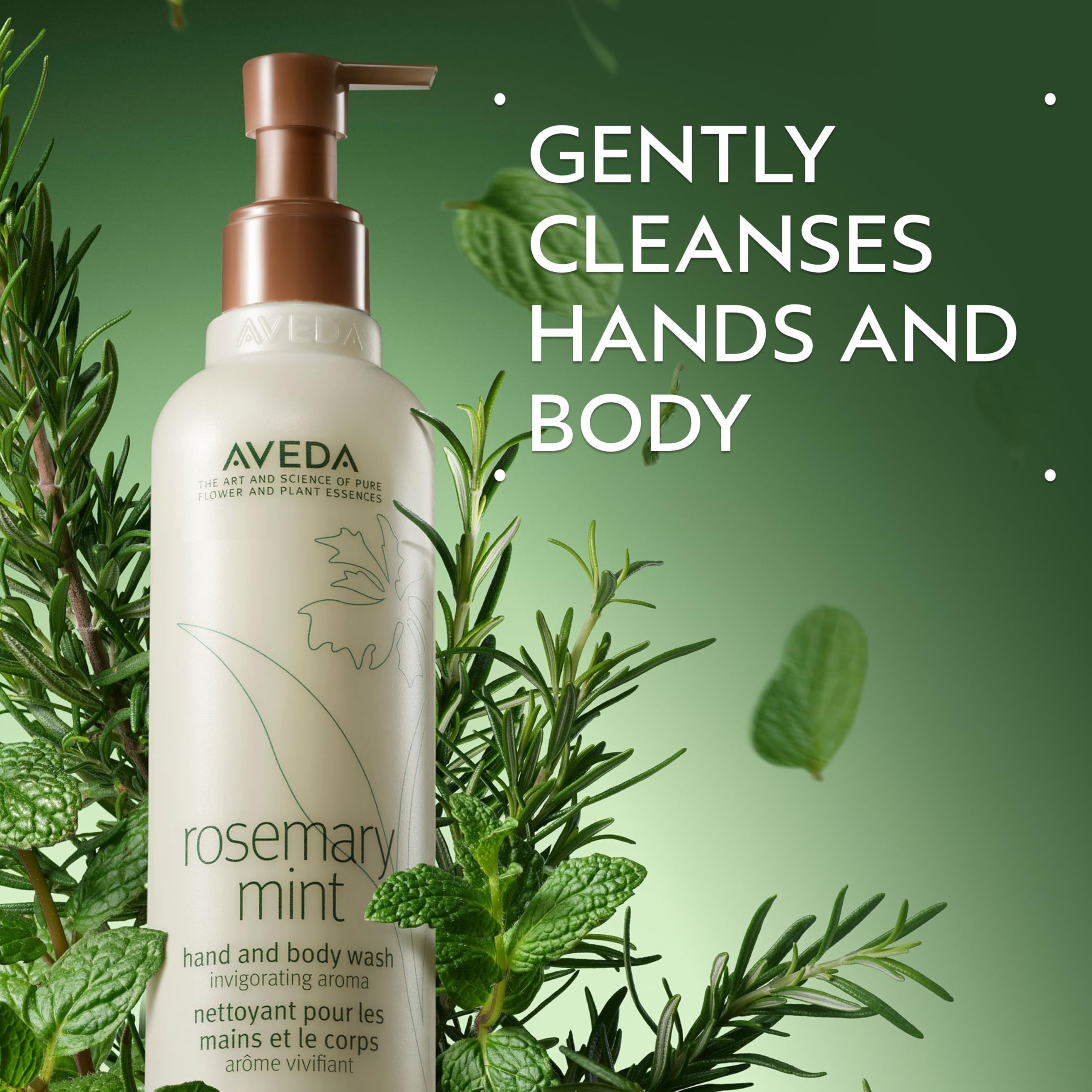 AVEDA pump dispenser dispensing cleanser for convenient daily use