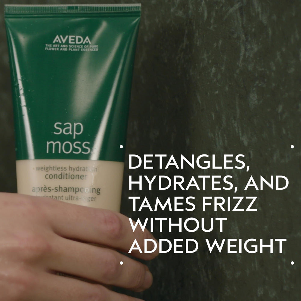 AVEDA close-up of creamy Sap Moss texture, shows weightless moisturizing feel