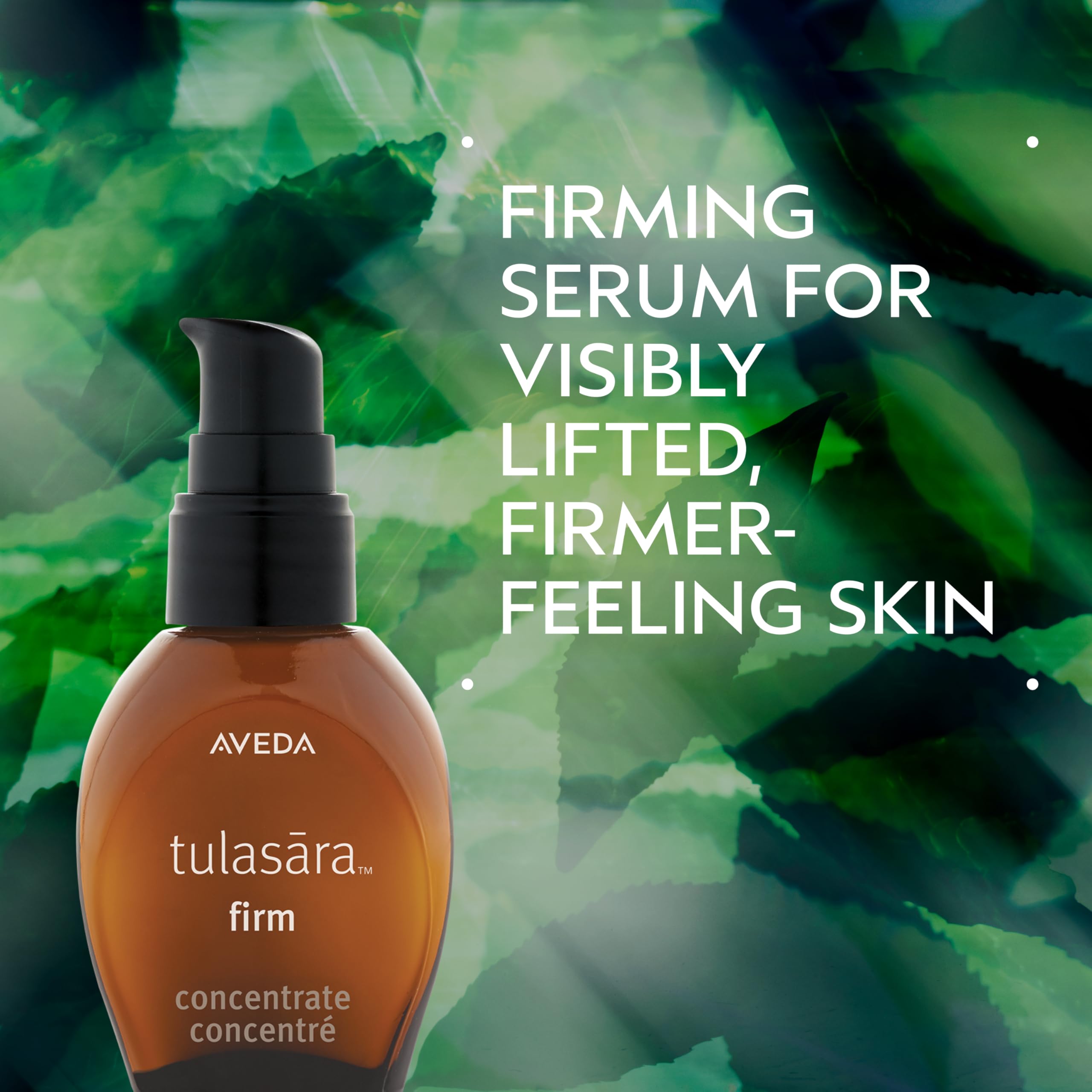Aveda pump closeup dispensing serum for precise, low-waste application