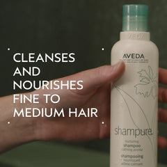 AVEDA back label ingredients panel highlighting natural derivation benefits