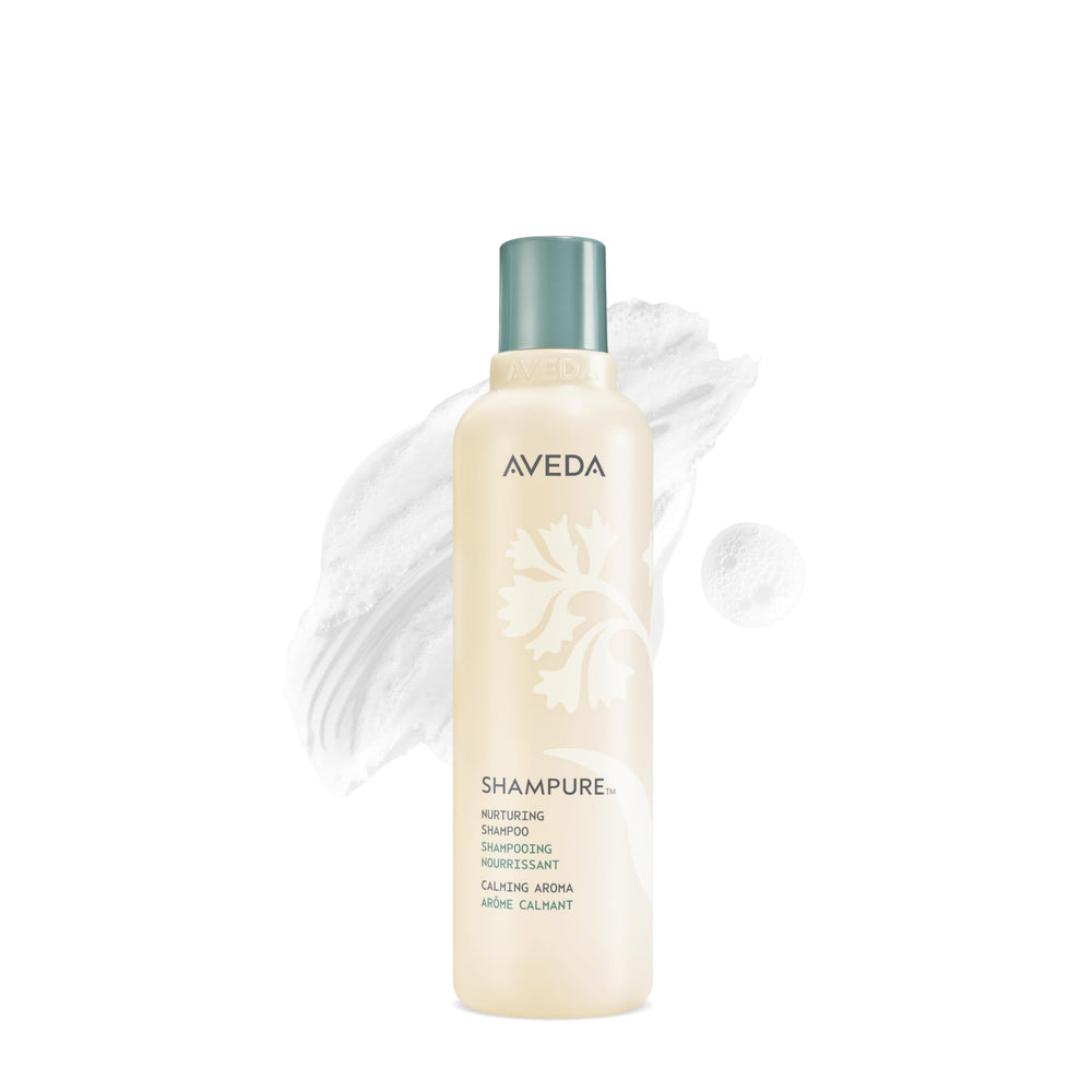 AVEDA front packaging showing bottle and calming fragrance benefits