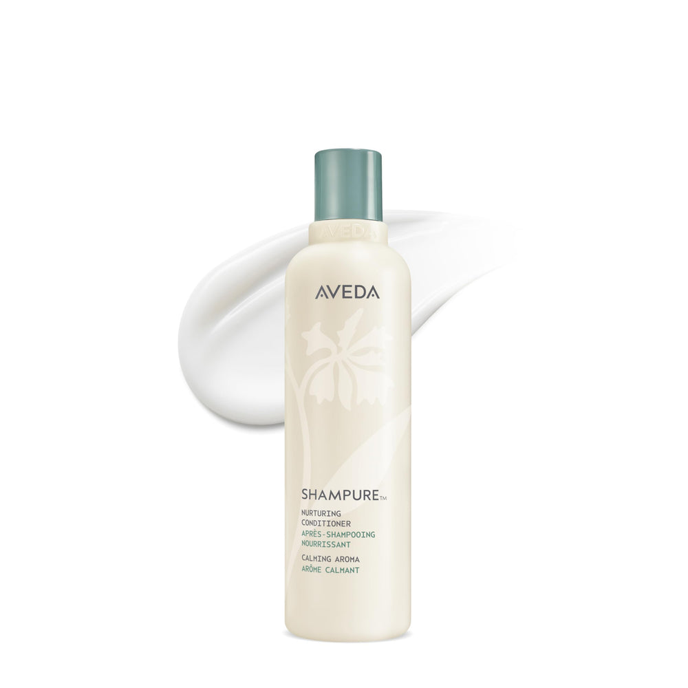 AVEDA front packaging showing bottle and label, conveys clean lightweight care