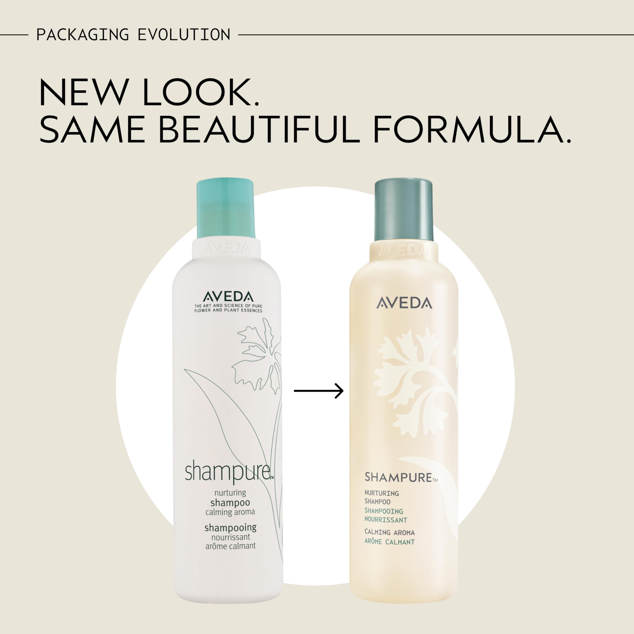 AVEDA pump top detail for easy dispensing and controlled use