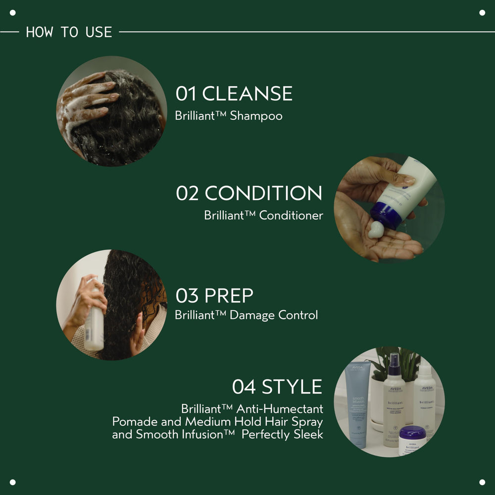Aveda tube held in hand to show 5 fl oz size and travel-friendly convenience