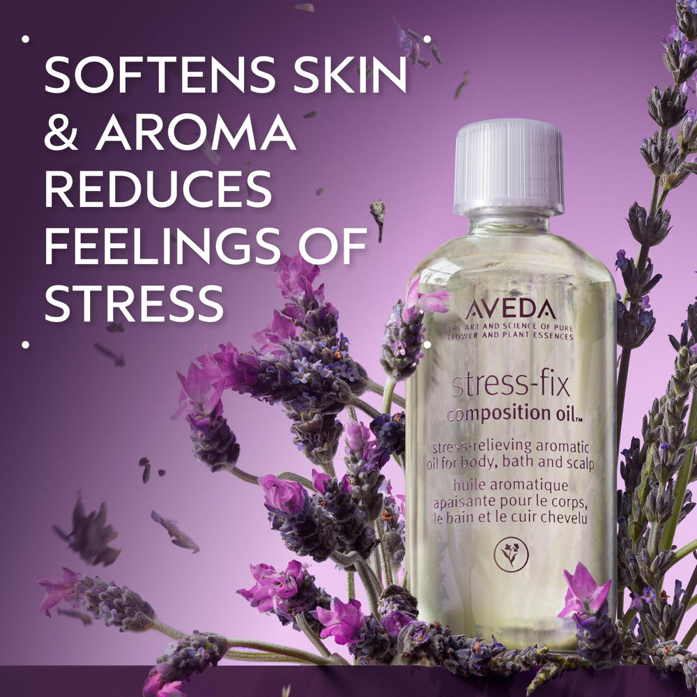AVEDA bottle dispensing a drop of oil demonstrating controlled application benefit