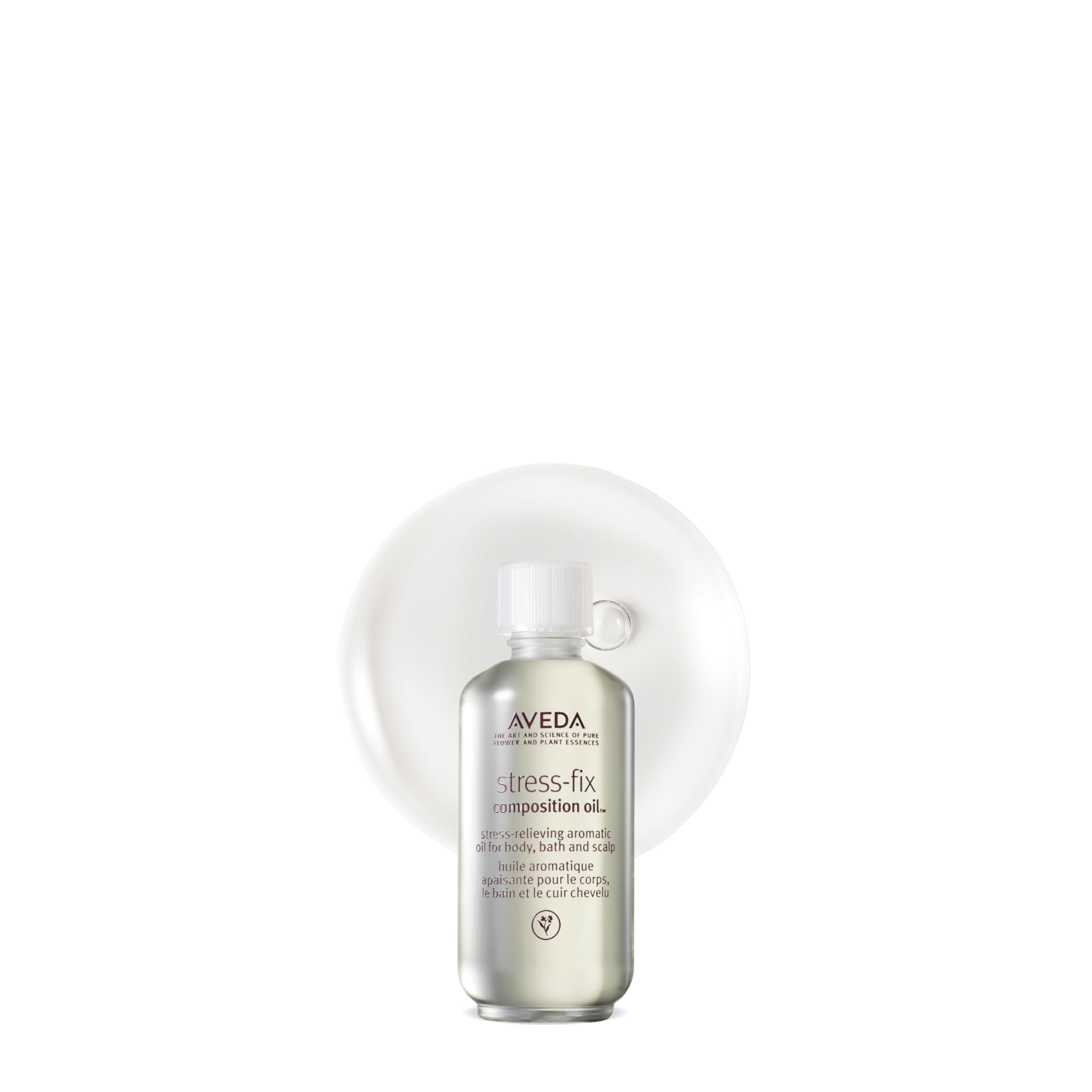 AVEDA bottle front packaging showing label and calming scent for easy recognition