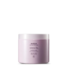 Aveda Stress-Fix soaking salts jar front view showing packaging and calming scent benefits