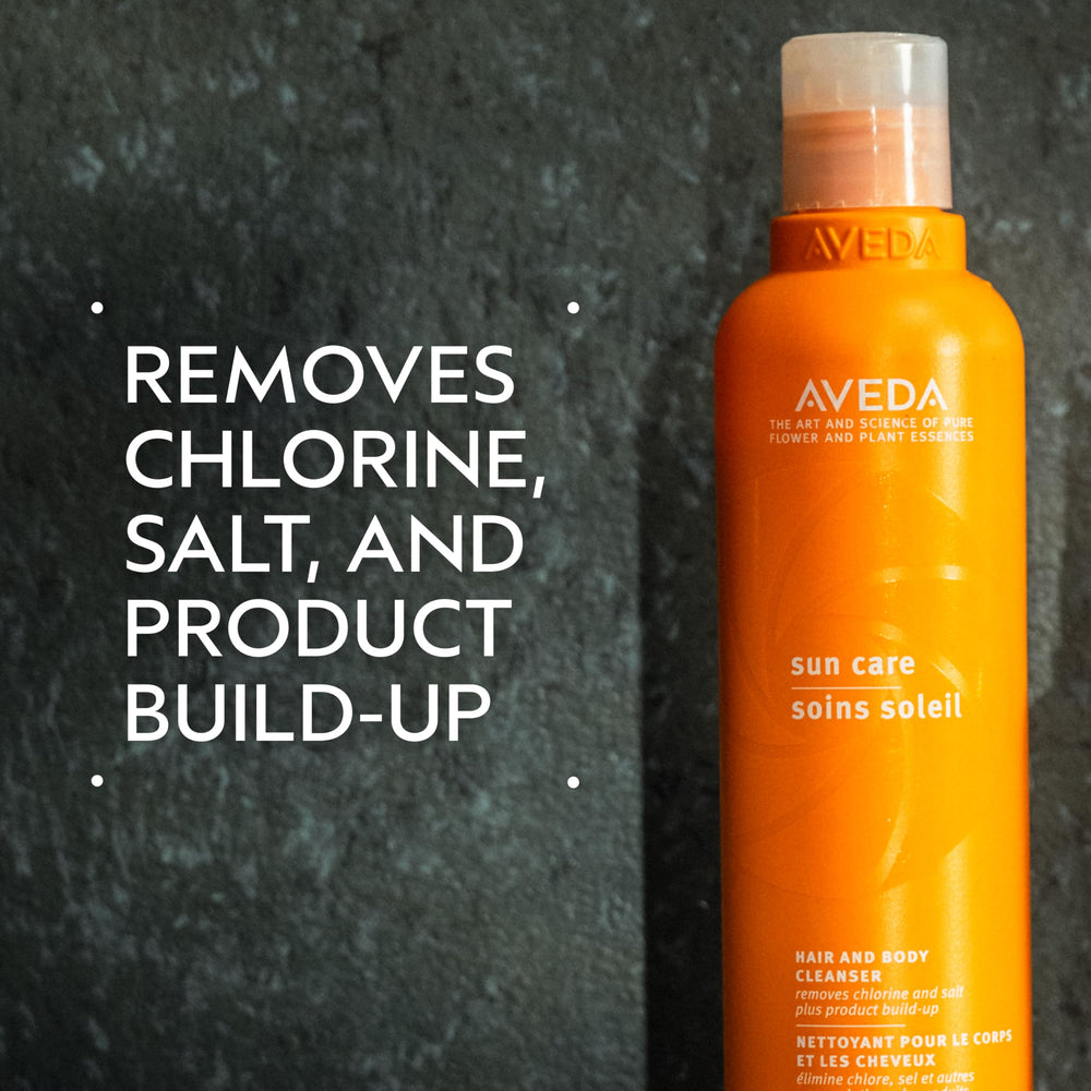 AVEDA bottle dispensing cleanser demonstrating texture and easy application benefit