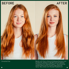 AVEDA ingredients photo with organic amla, wheat and corn showing botanical thickening benefits