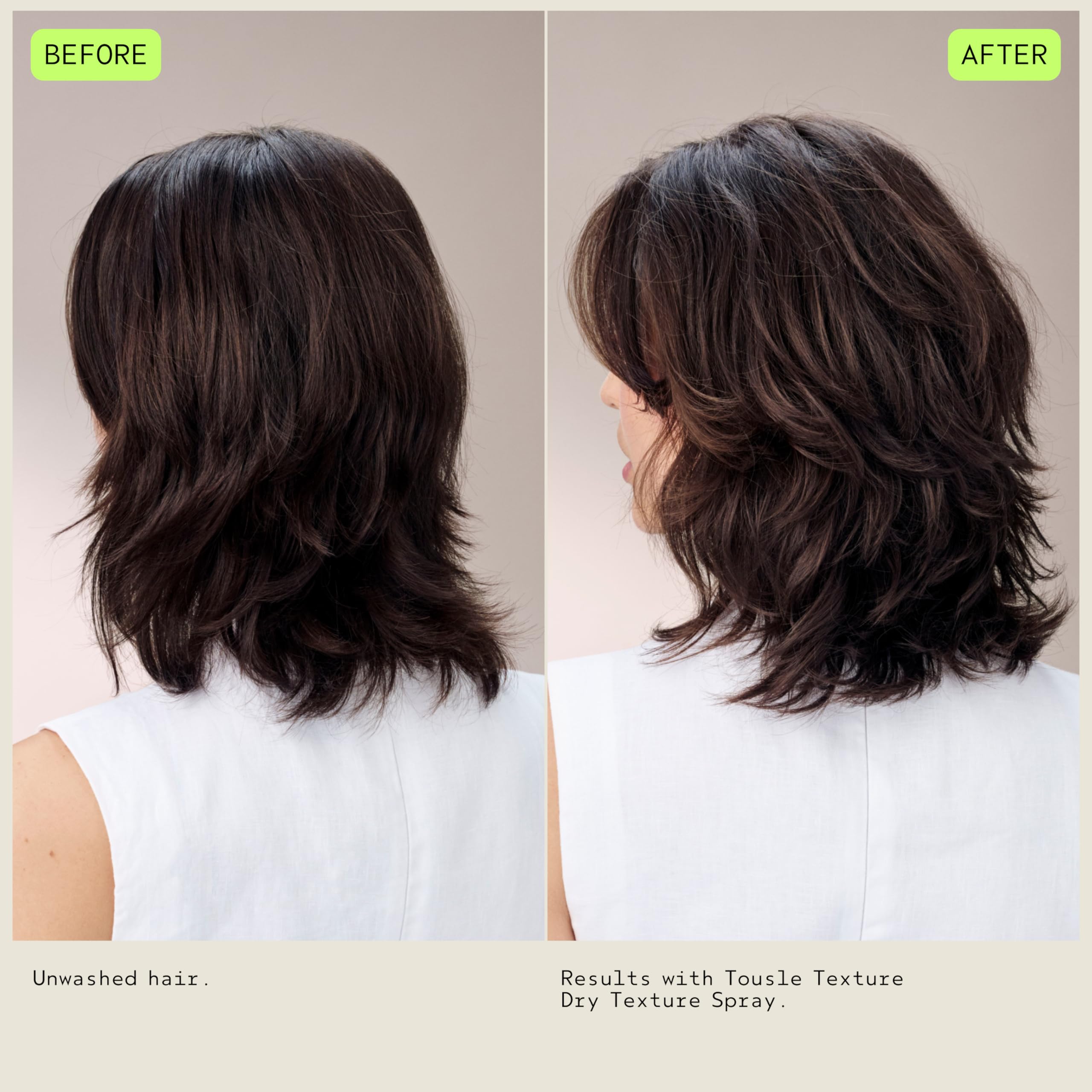 AVEDA Tousle Texture being applied to dry hair for instant volume