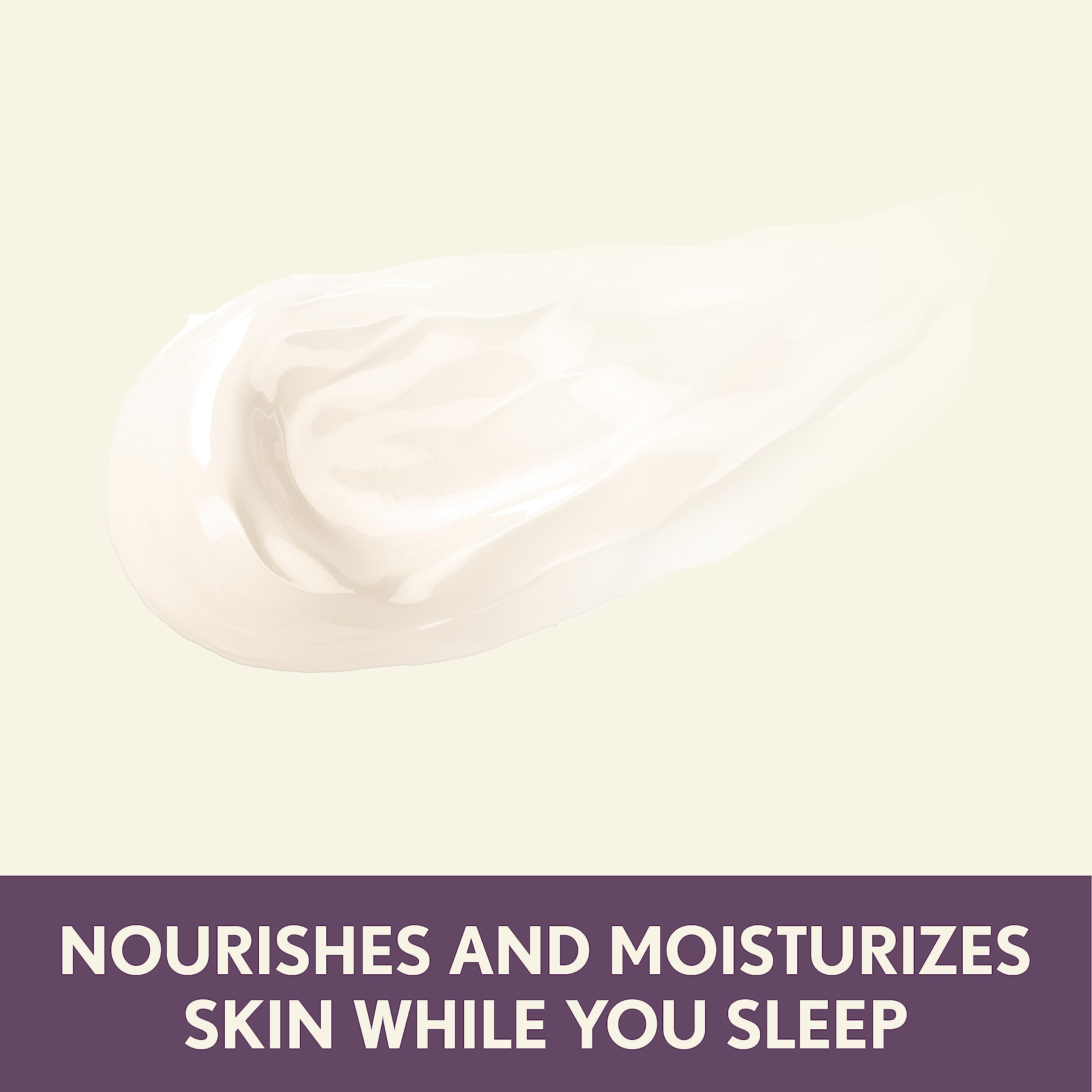 applying aveeno cream to face and neck demonstrating overnight hydration