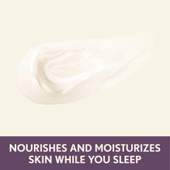 applying aveeno cream to face and neck demonstrating overnight hydration