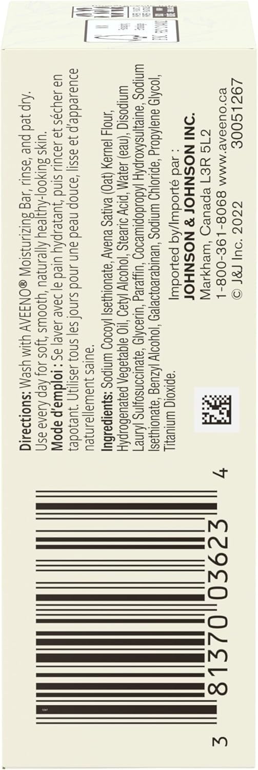 Aveeno bar creating soft lather in hand for gentle cleansing