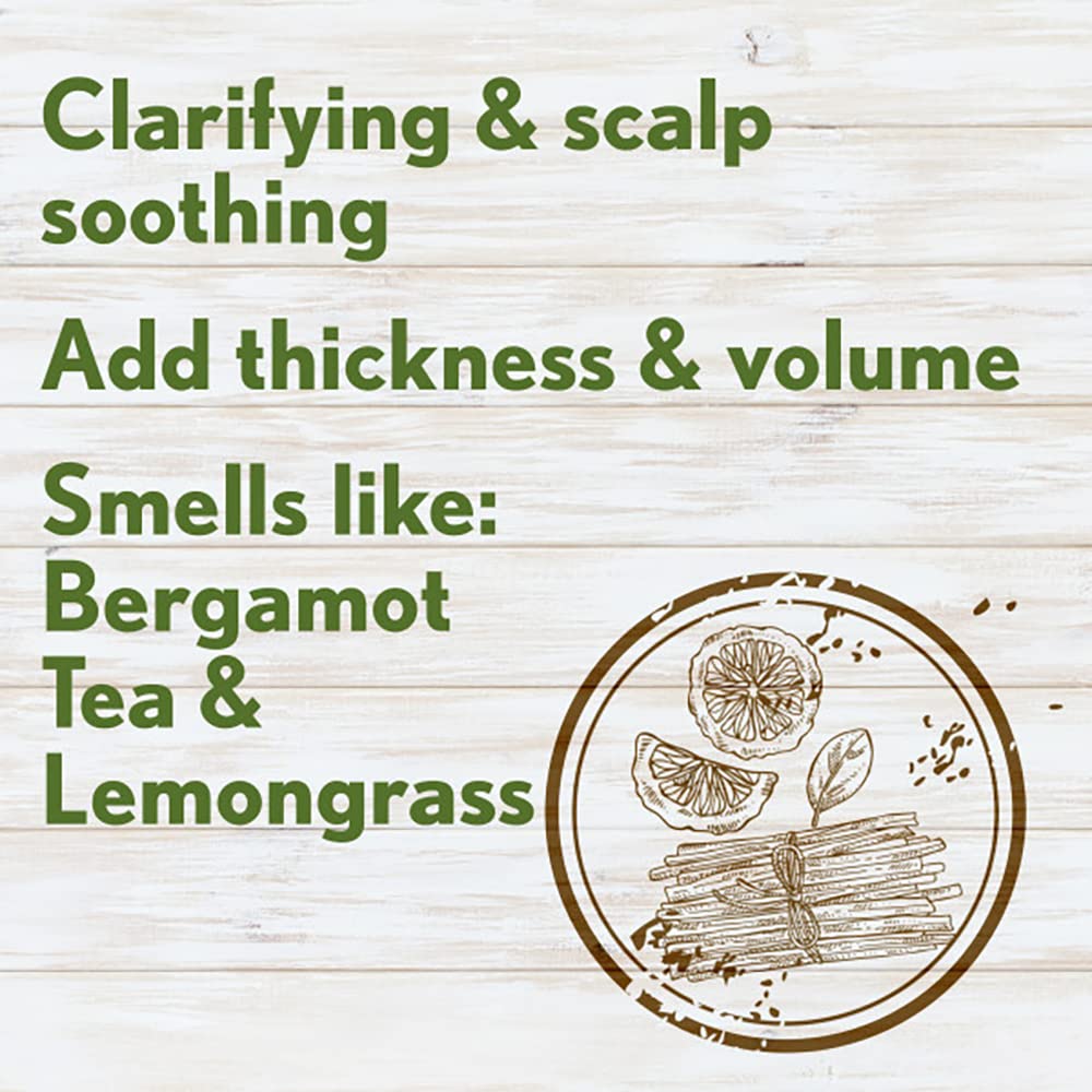 Aveeno Fresh Greens in-shower use showing clarifying lather and scalp rinse