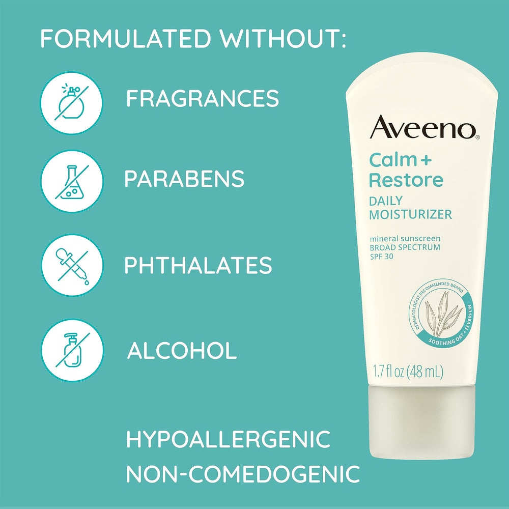 Aveeno on bathroom counter lifestyle image showing everyday use and routine fit