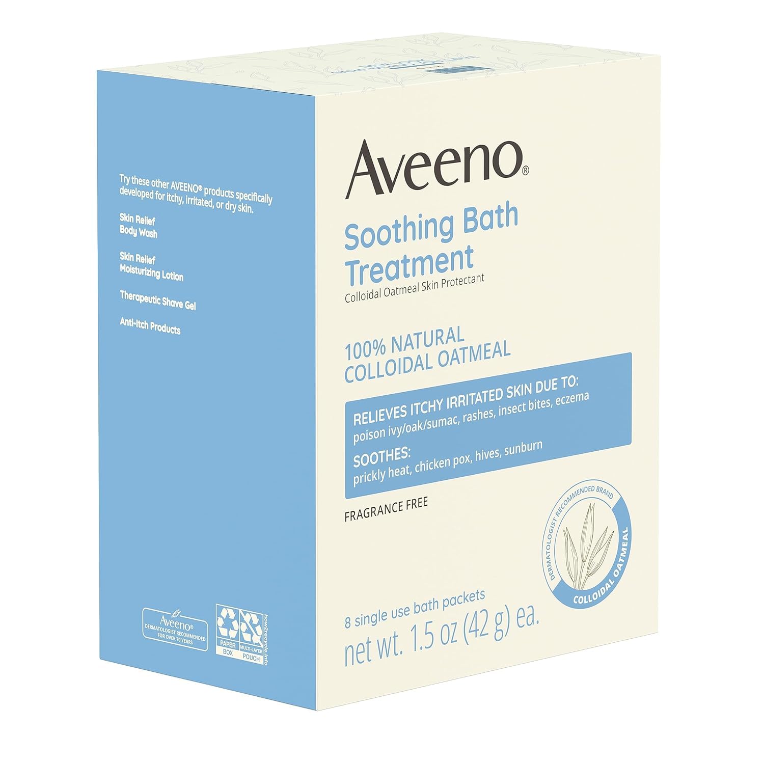 Aveeno label ingredients view showing natural colloidal oatmeal