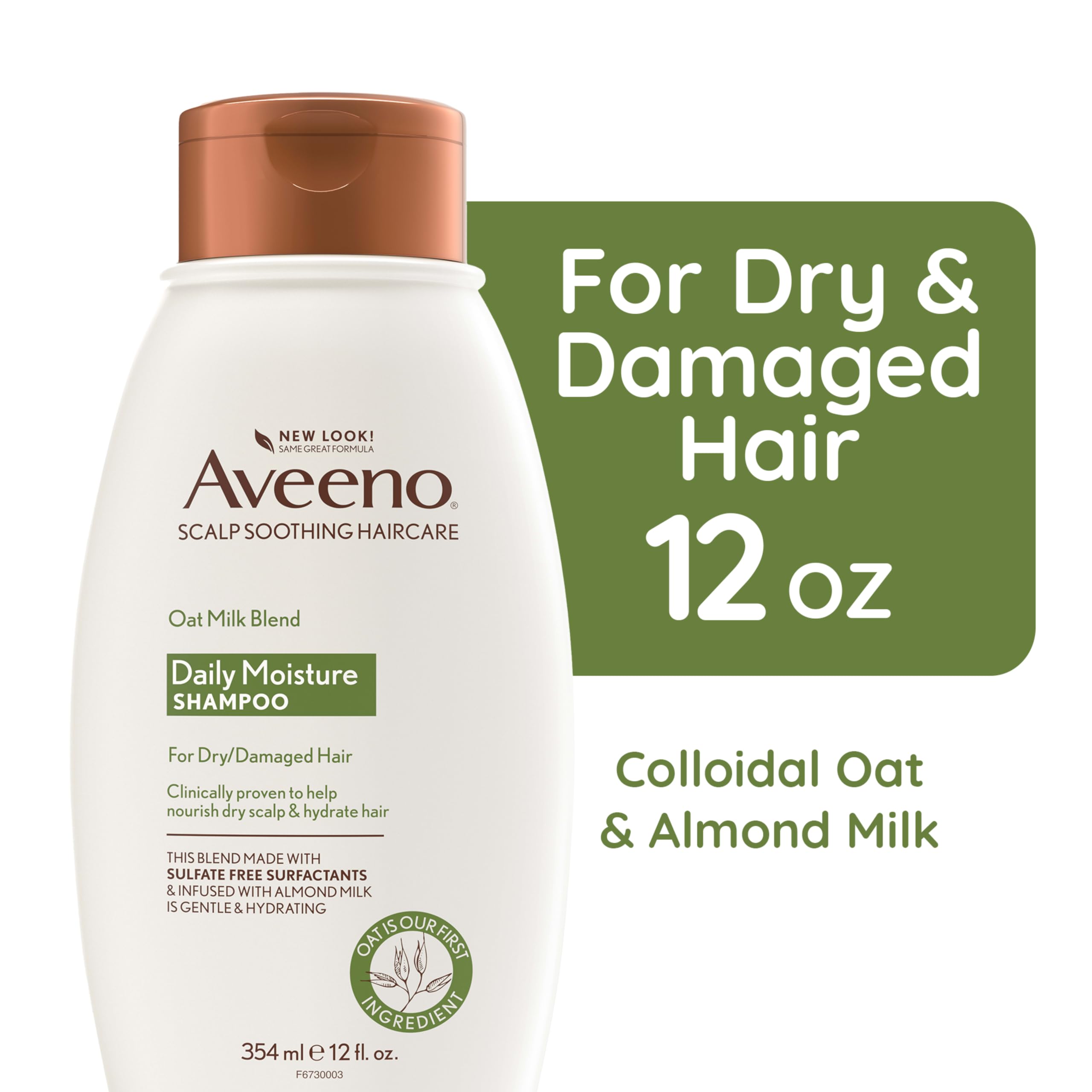 Aveeno shampoo and conditioner pair on shelf promoting complete moisturizing routine